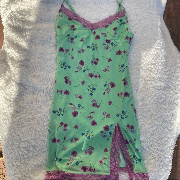 motel rocks coti bodycon dress in mesh bloom lime - Picture 4 of 5